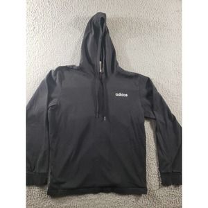 Adidas Hoodie Men's Medium Long Sleeve Hooded Shirt Black Stretch Cotton Soft